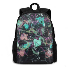 Inverted Delight Travel Laptop School Backpack - Green/Pink/Purple