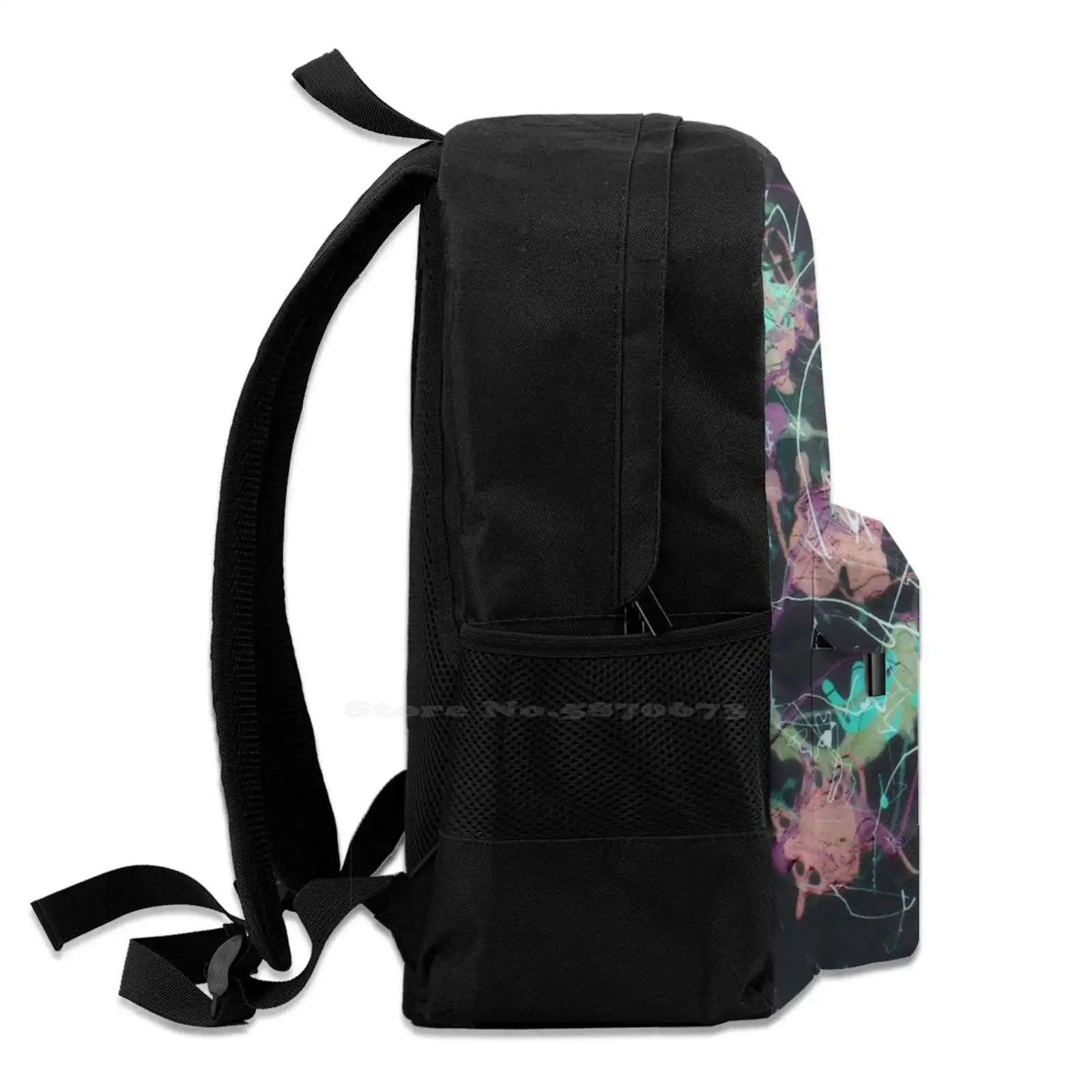 Inverted Delight Travel Laptop School Backpack - Green/Pink/Purple