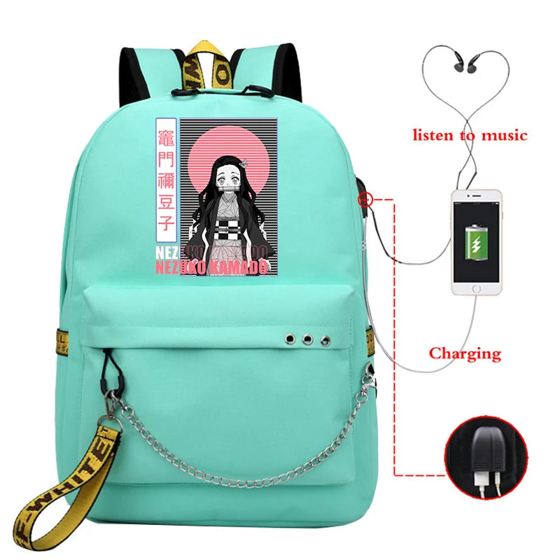 Demon Slayer Manga Anti-theft Backpack Casual Waterproof Backpack