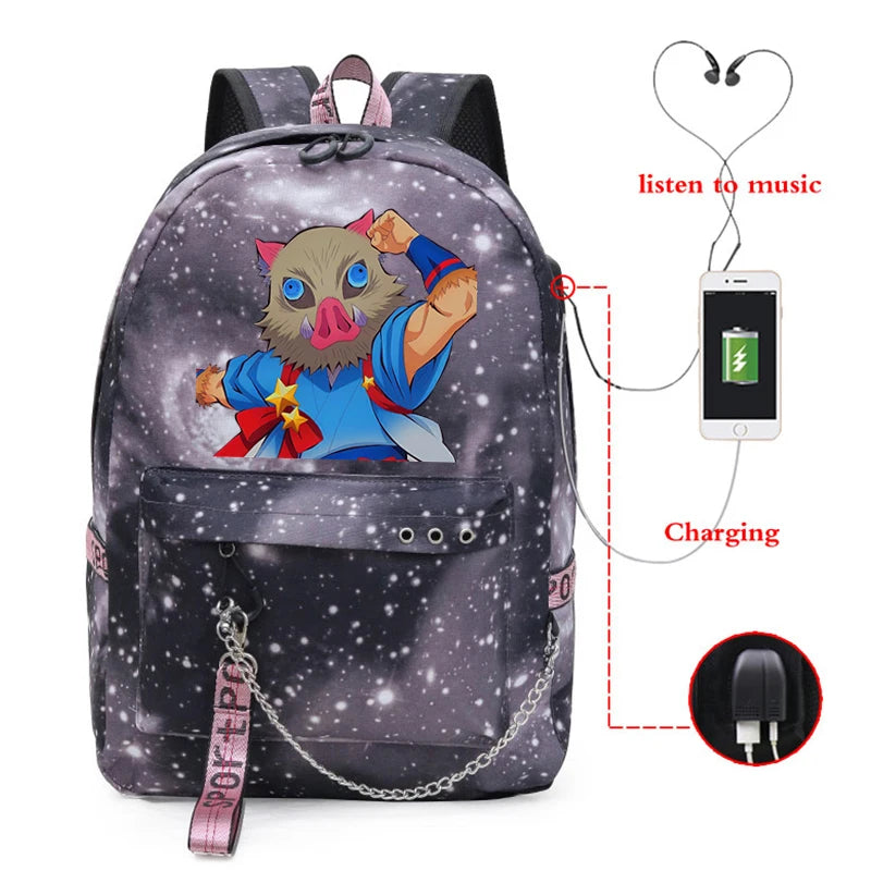 Demon Slayer Outdoor Backpack Sportsbag Climbing Backpack School Bag Daypack