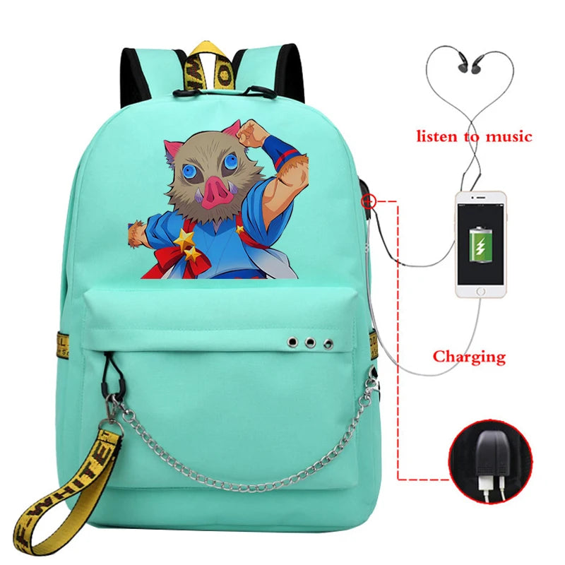 Demon Slayer Outdoor Backpack Sportsbag Climbing Backpack School Bag Daypack