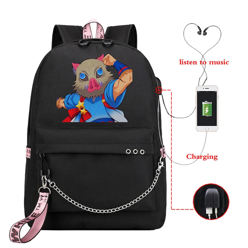Demon Slayer Outdoor Backpack Sportsbag Climbing Backpack School Bag Daypack