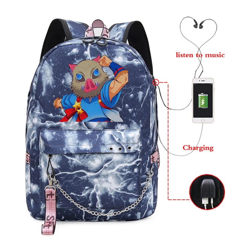 Demon Slayer Outdoor Backpack Sportsbag Climbing Backpack School Bag Daypack