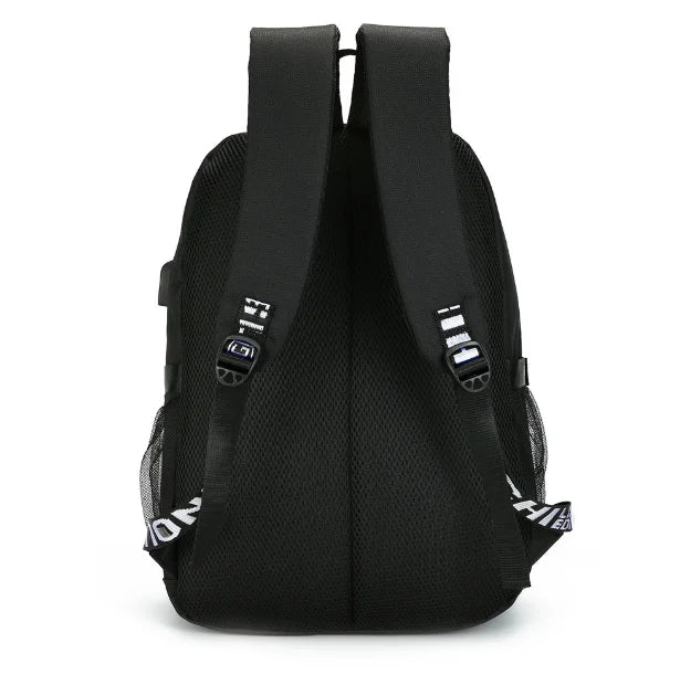 Demon Slayer Print USB Charging Teen Backpack School Bag