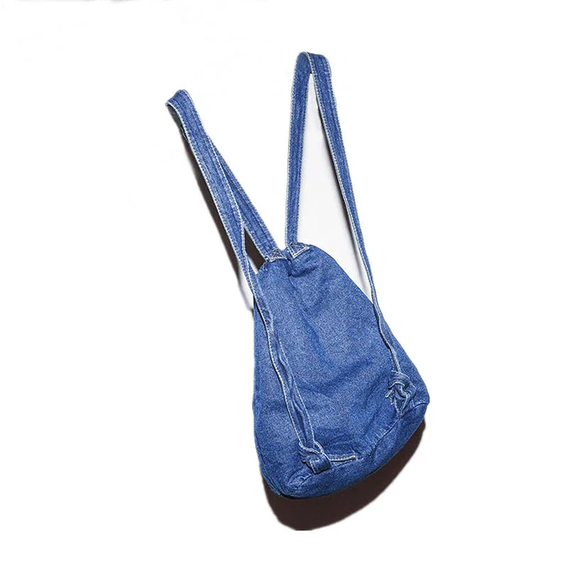 Denim Camp Bag Vintage Style Jeans Backpacks Bags Large Size School Bags