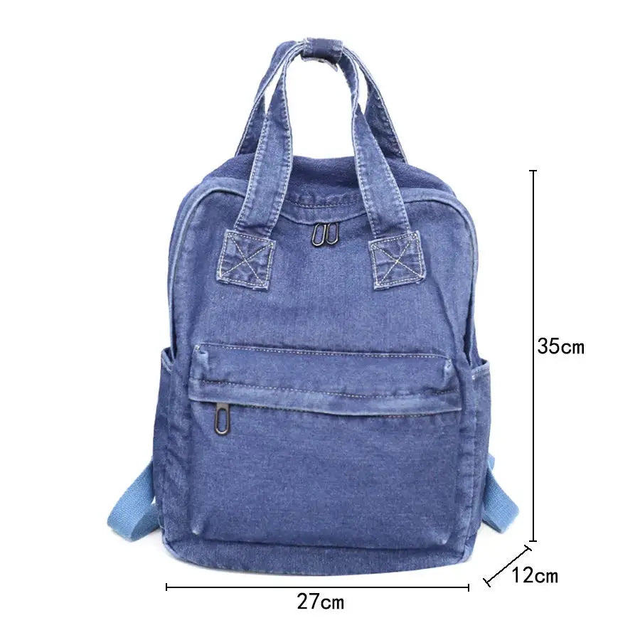 Denim School Bag Teenager Backpack Large Capacity