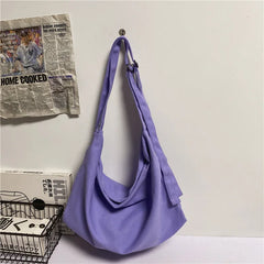 Denim Shoulder Bag Women Messenger Casual Tote Soft Student Large Capacity