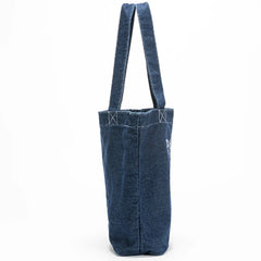 Denim Tote Bag Women Shoulder Bags Embroidered Letters Handbags