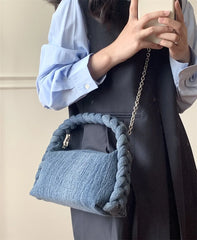 Denim Women Handbags with Chain Strap Crossbody Bag