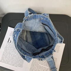 Denim Women Messenger Bag Large Capacity Adjustable Strap
