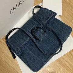 Denim Women Shoulder Bag Large Capacity Tassels Handbag