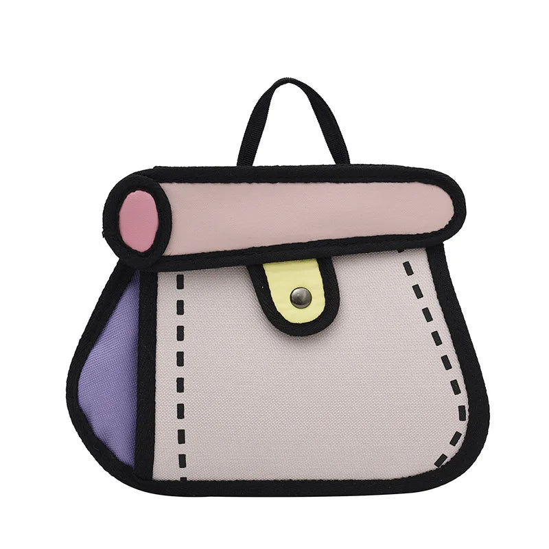 2D Cartoon Small Bag For Female Canvas Handbag For Girl Anime Chain Messenger Ba