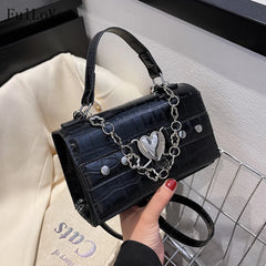 Girly Style Chain Shoulder Bag Square Solid Messenger Bag