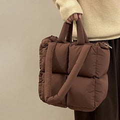 Diamond Box Tote Bag Soft Cotton Filled Women Bag