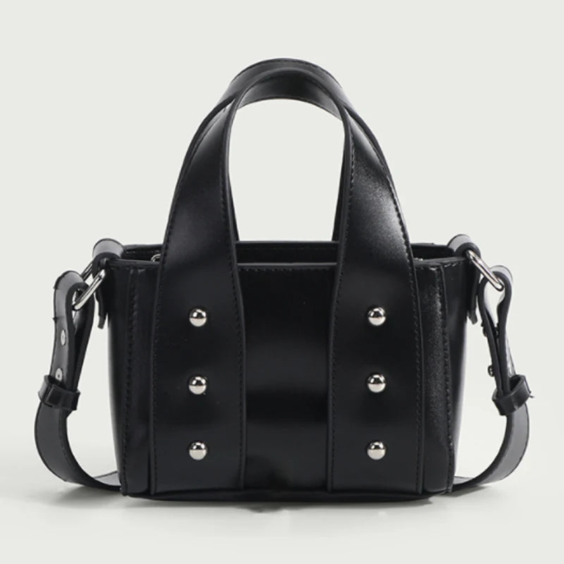PU Leather Women Handbag High Women's Bag Rivet Mini Shoulder Messenger Bag