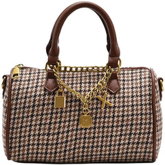 Houndstooth Woolen Messenger Bag Autumn/Winter Handbag