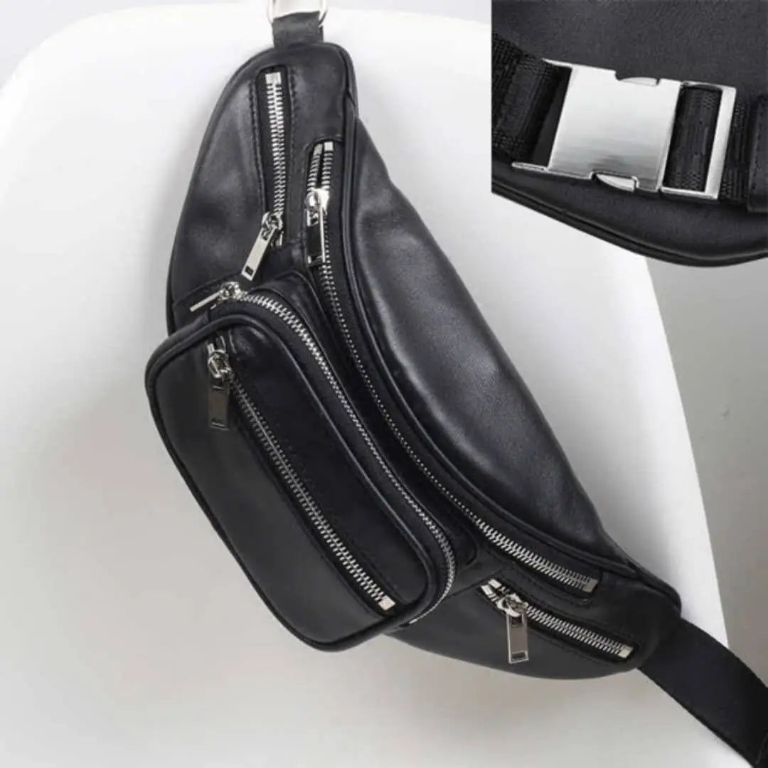 Women Men Waist Bag PU Leather Belt Waterproof Pack Phone Hip Bag