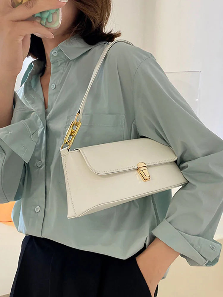 Women's Top Handle Shoulder Bags Pu Leather Solid