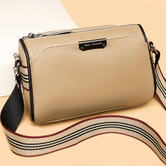 3 Layer Cow Leather Women Shoulder Crossbody Bags