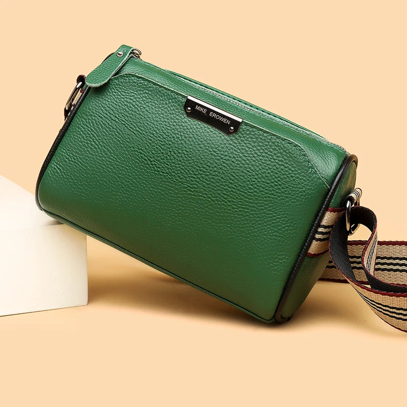 3 Layer Cow Leather Women Shoulder Crossbody Bags