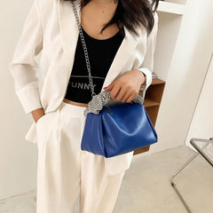 Casual Chain Crossbody Bag Women Shoulder Handbag PU Messenger Bag