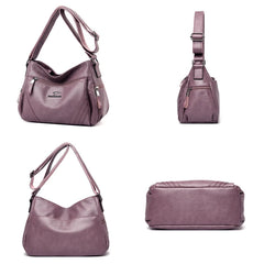 Leather Crossbody Bag for Women Zipper Handbags Single Strap