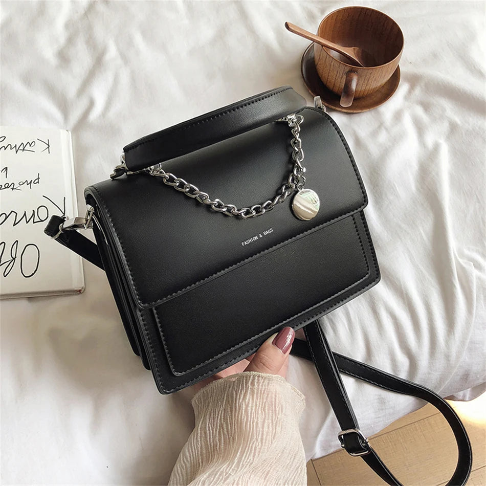 Square Tote Bags Handbags and Purses High PU Leather Shoulder Messenger Bag