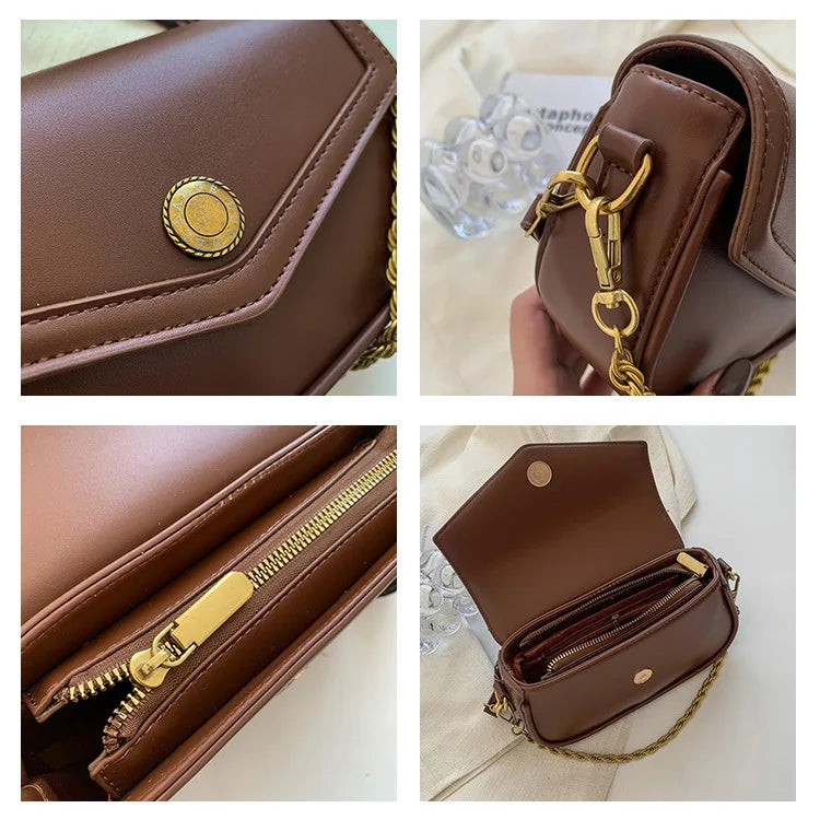 Women's Pu Leather Shoulder Bag Crossbody Square Handbag