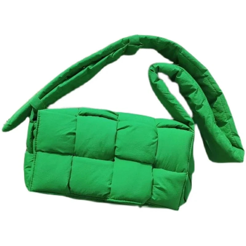 Cotton Crossbody Bag Quilted Down Padded Shoulder Small Handbags