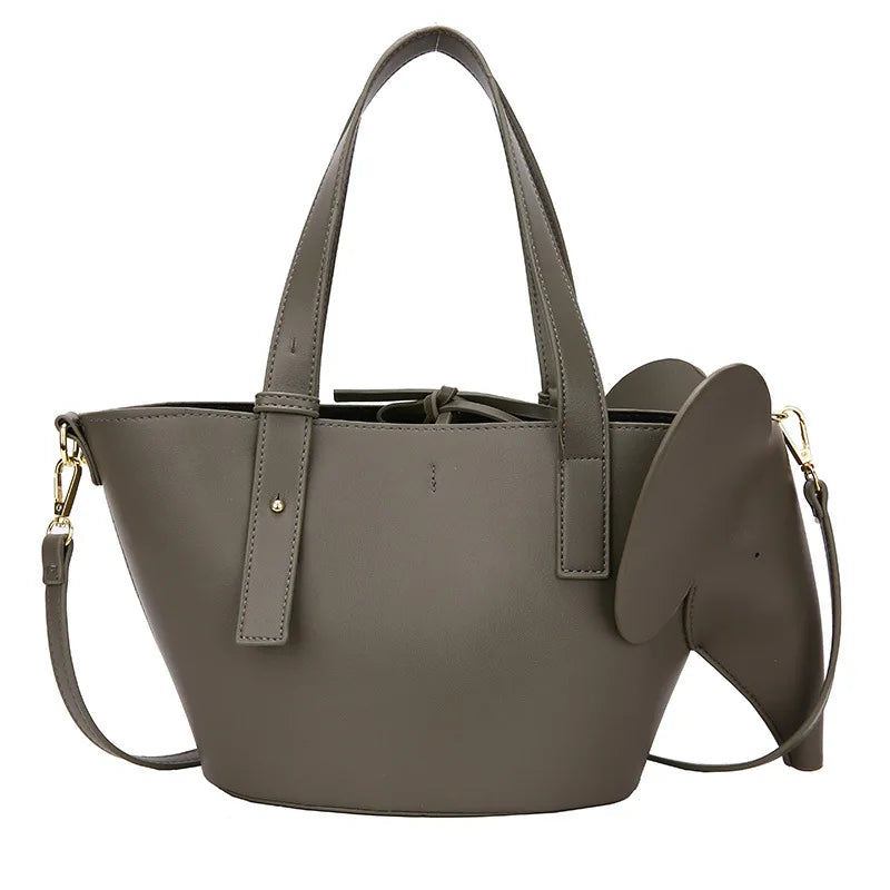 Elephant Shape Large Capacity Totes Pu Leather Crossbody Bags For Women