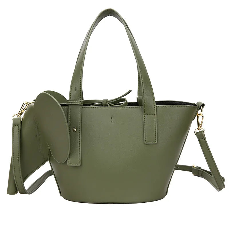 Elephant Shape Large Capacity Totes Pu Leather Crossbody Bags For Women