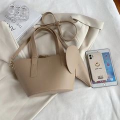 Elephant Shape Large Capacity Totes Pu Leather Crossbody Bags For Women