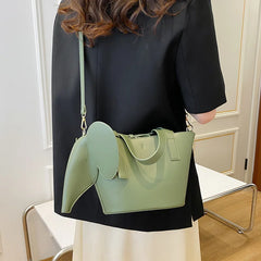 Elephant Shape Large Capacity Totes Pu Leather Crossbody Bags For Women