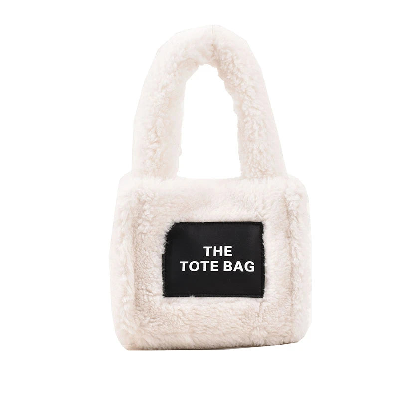 Faux Fur Large Tote Bag Soft Plush Women's Fluffy Shoulder Bag