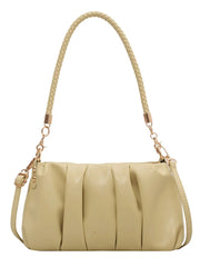Fold Women's Bag Pu Leather Solid Underarm Shoulder Bags Handbag Female Tote