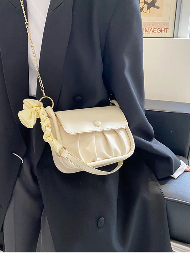 Cloud Leather Handbag Tote Underarm Shoulder Crossbody Bag for Women