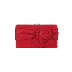 Glittering Fabric Flower Clutches Women Vintage Evening Bag
