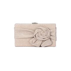 Glittering Fabric Flower Clutches Women Vintage Evening Bag