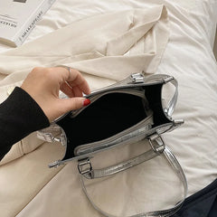 Stone Pattern Crossbody Bag Silver Evening Clutch Bag