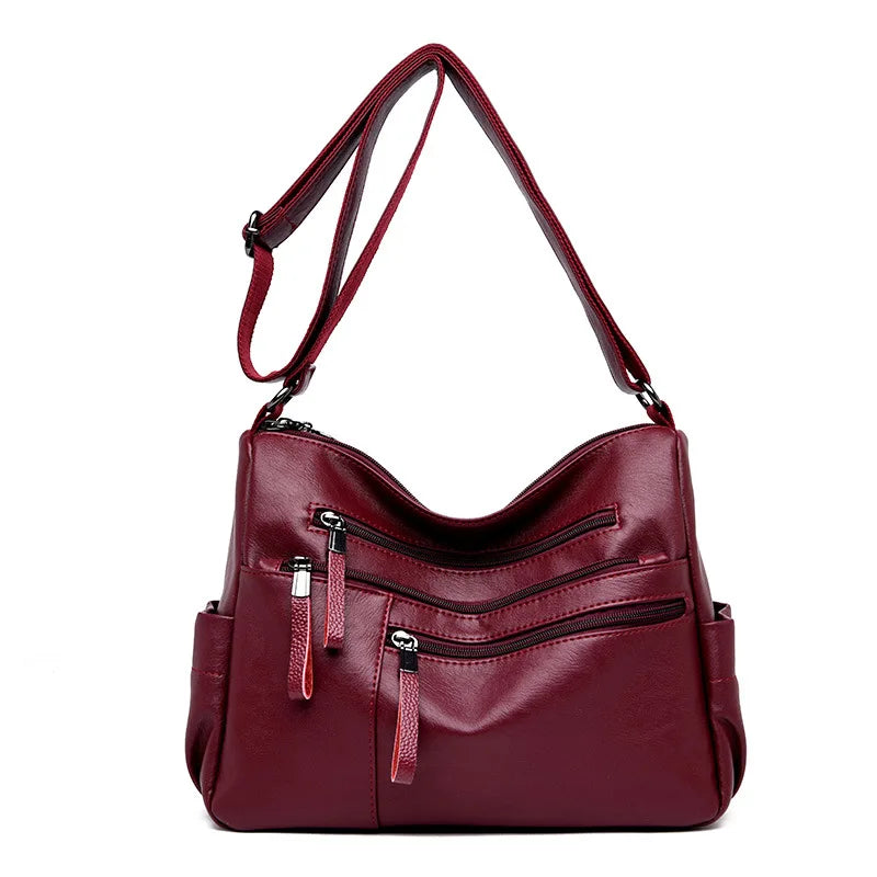 Leather Women's Messenger Bag Crossbody Shoulder Handbag