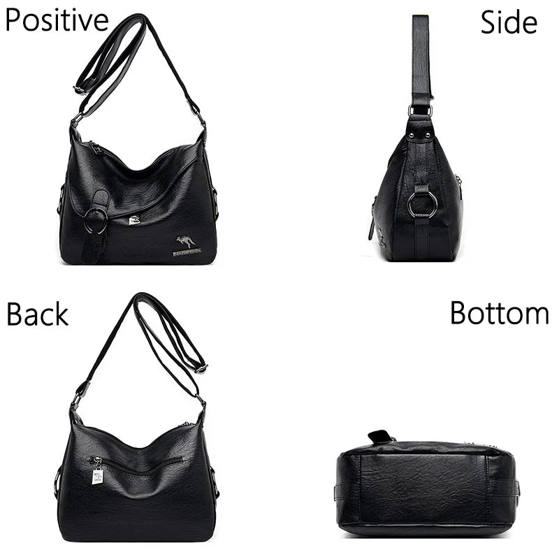 High Leather Shoulder Crossbody Bags for Women Tote Bag