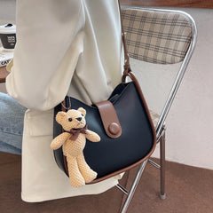 Bear Toy Shell Shoulder Bag PU Leather Purses Crossbody Bags