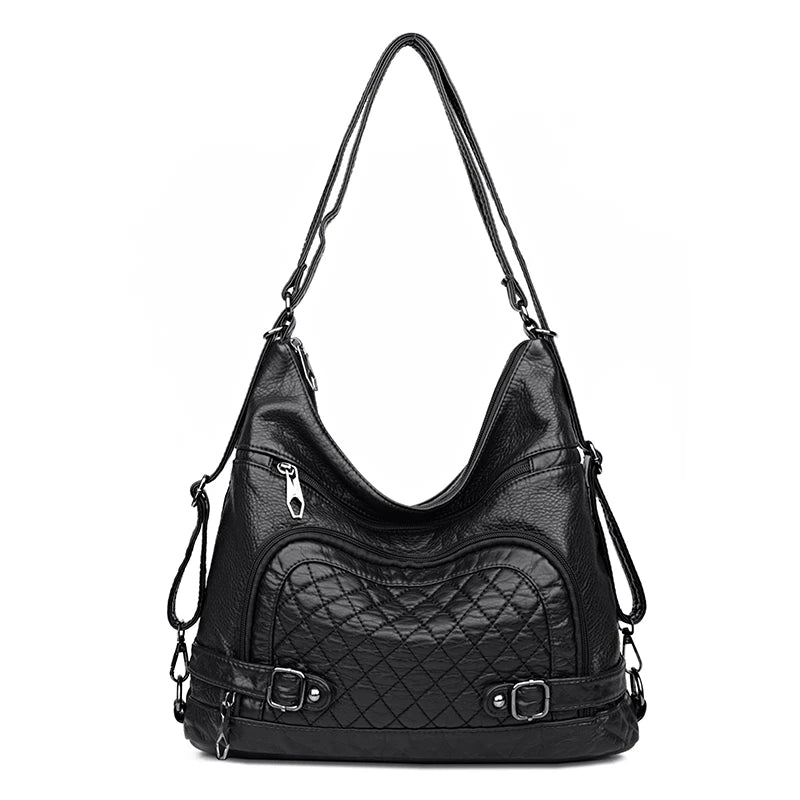 Soft Leather Crossbody Tote Bag for Women