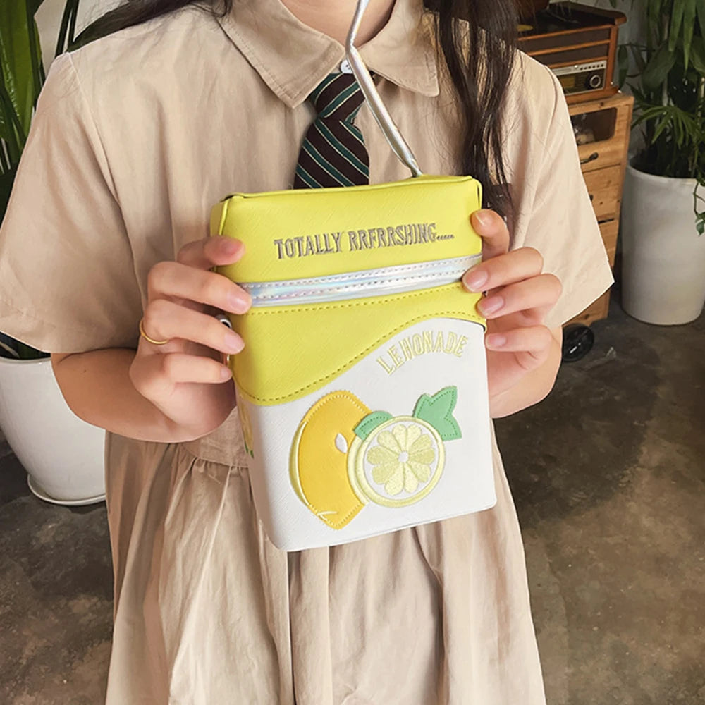Lemon Strawberry Shoulder Bag Funny Purse for Women