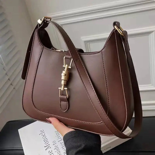 Women Leather Crossbody Shoulder Bag Top Handle Underarm Bag