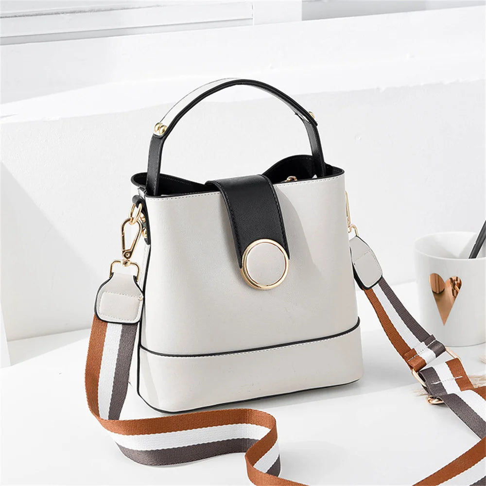 Women's Bucket Bags Shoulder Bag Pu Leather Messenger Totes Ladies Handbags