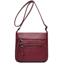 Soft Leather Tote Bags for Women Multi-pocket Shoulder Messenger Bags