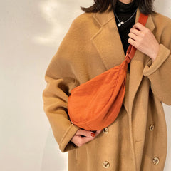Nylon Crossbody Bag Large Capacity Half-moon Hobo Travel Clutch Bolso