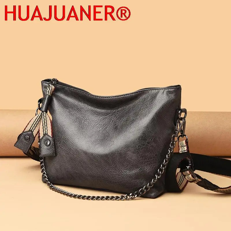 PU Leather Shoulder Bags For Women Chain High Capacity Handbags