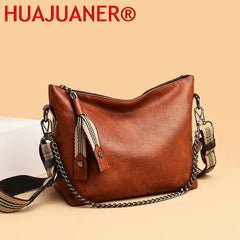 PU Leather Shoulder Bags For Women Chain High Capacity Handbags